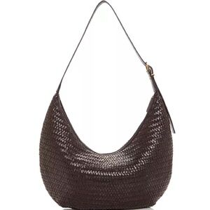 Madewell 100% Woven Leather Hobo Bag. Chocolate Brown.